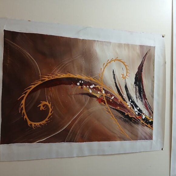 Multi Panel Print Set of 4 Piece Canvas Abstract Swirls Wall Art, Paintings - Picture 4 of 6